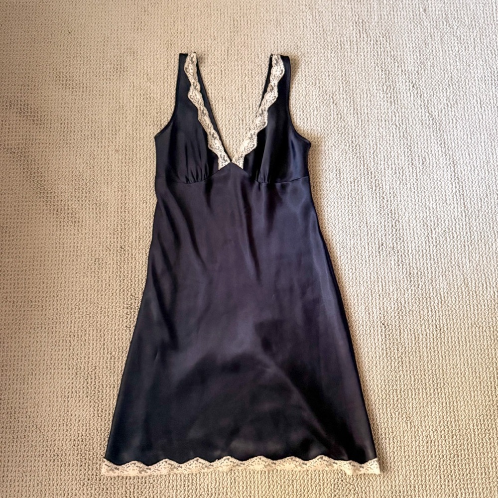 Elegant Victoria Secret Lace Trim Slip Dress
